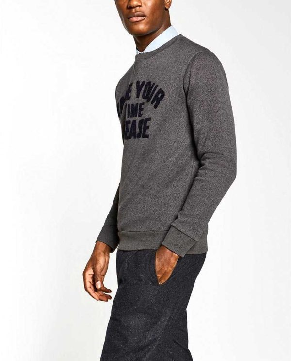 Grey Embroiderd Sweatshirt