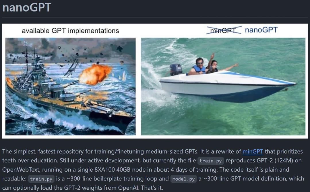 nanoGPT GitHub repository: Simple GPT in 330 Lines - image 1